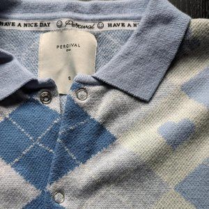 Percival Argyle Deck Knit - Blue S